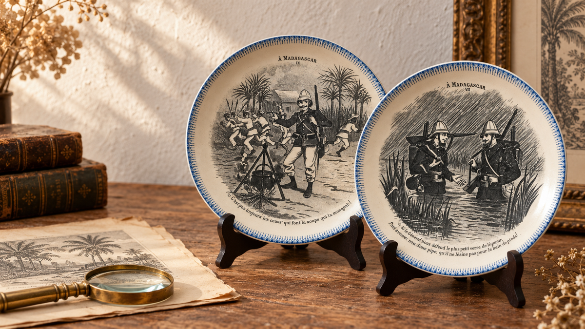 Les assiettes parlantes au XIXᵉ siècle : quand la vaisselle racontait des histoires