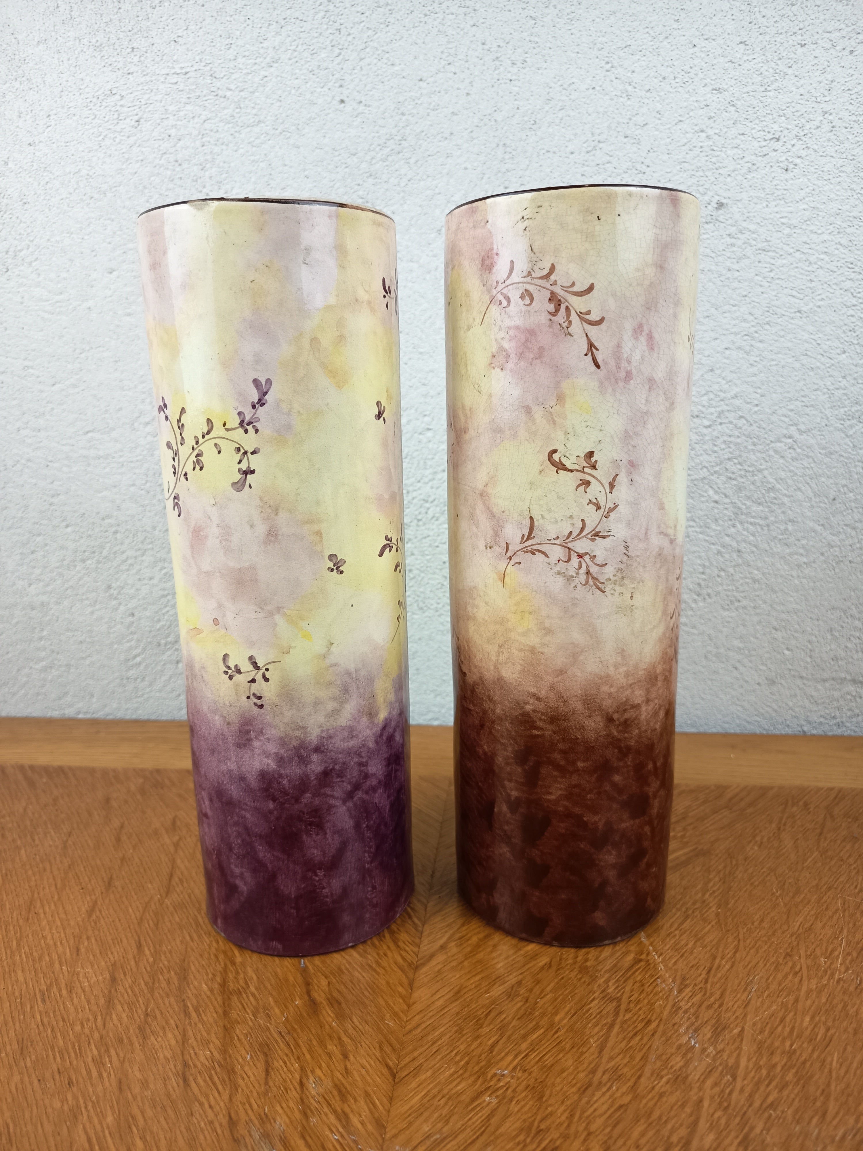 Paire de vases – Faïencerie de Fives-Lille – décor iris