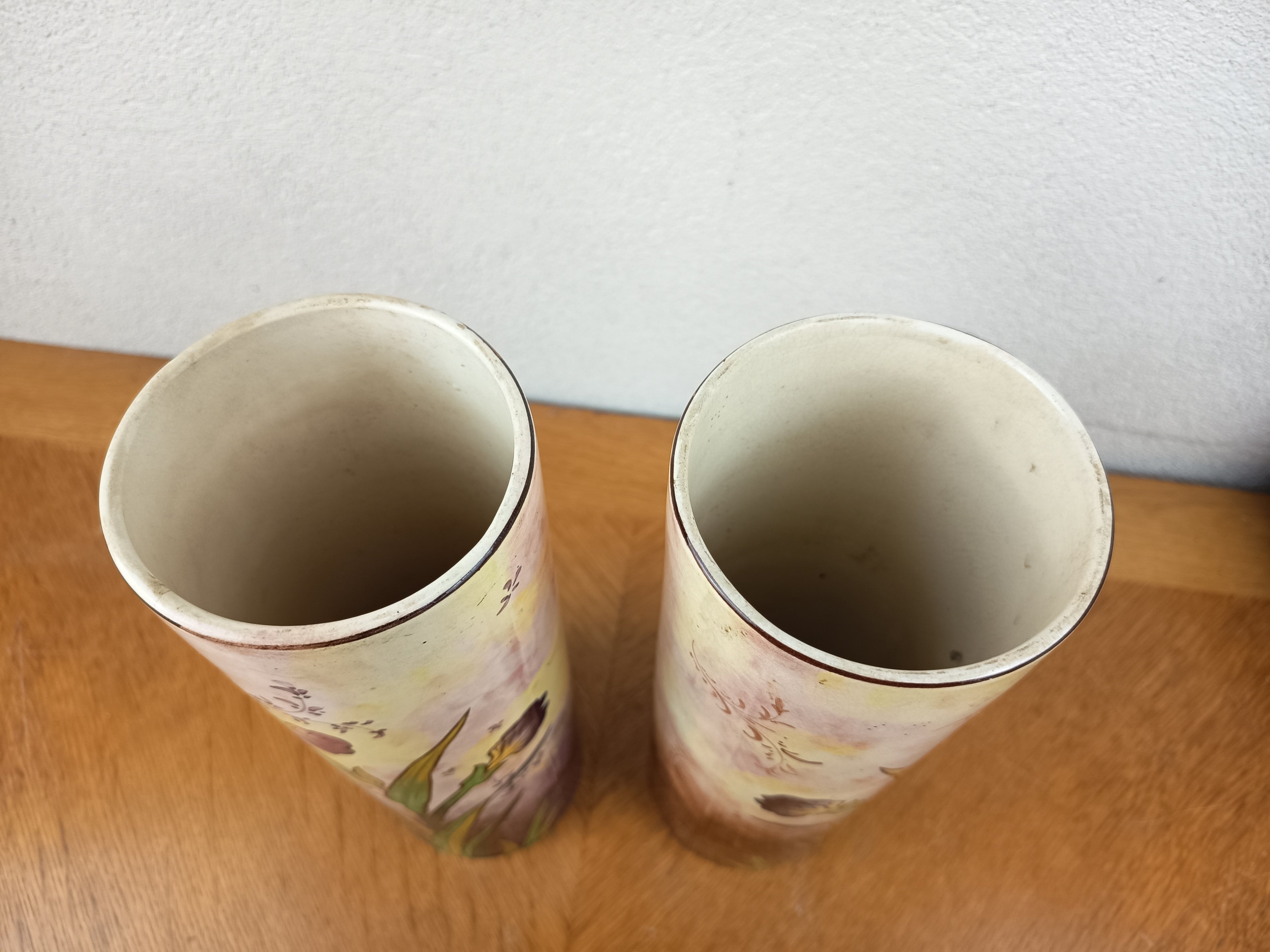Paire de vases – Faïencerie de Fives-Lille – décor iris
