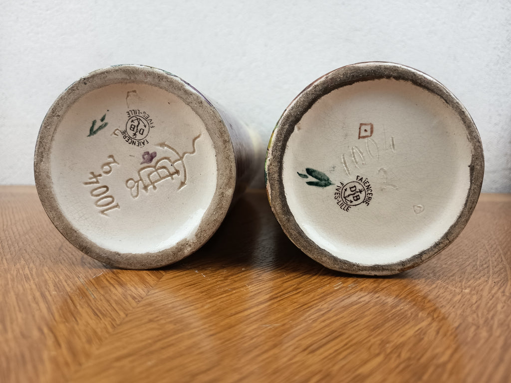 Paire de vases – Faïencerie de Fives-Lille – décor iris