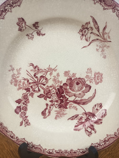 Assiette terre de fer - Sarreguemines modéle "Fontanges"