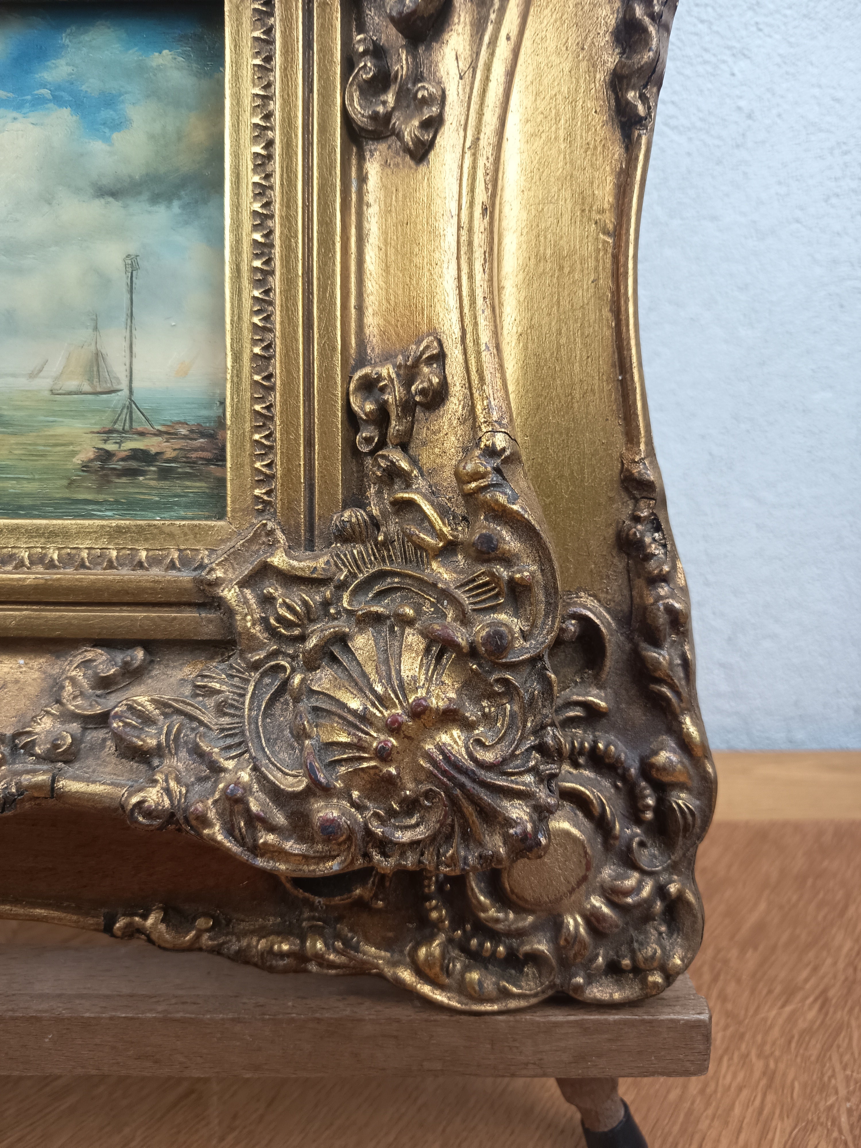 Peinture à l’huile marine Carvers and Childers – Bateaux – Cadre décoratif