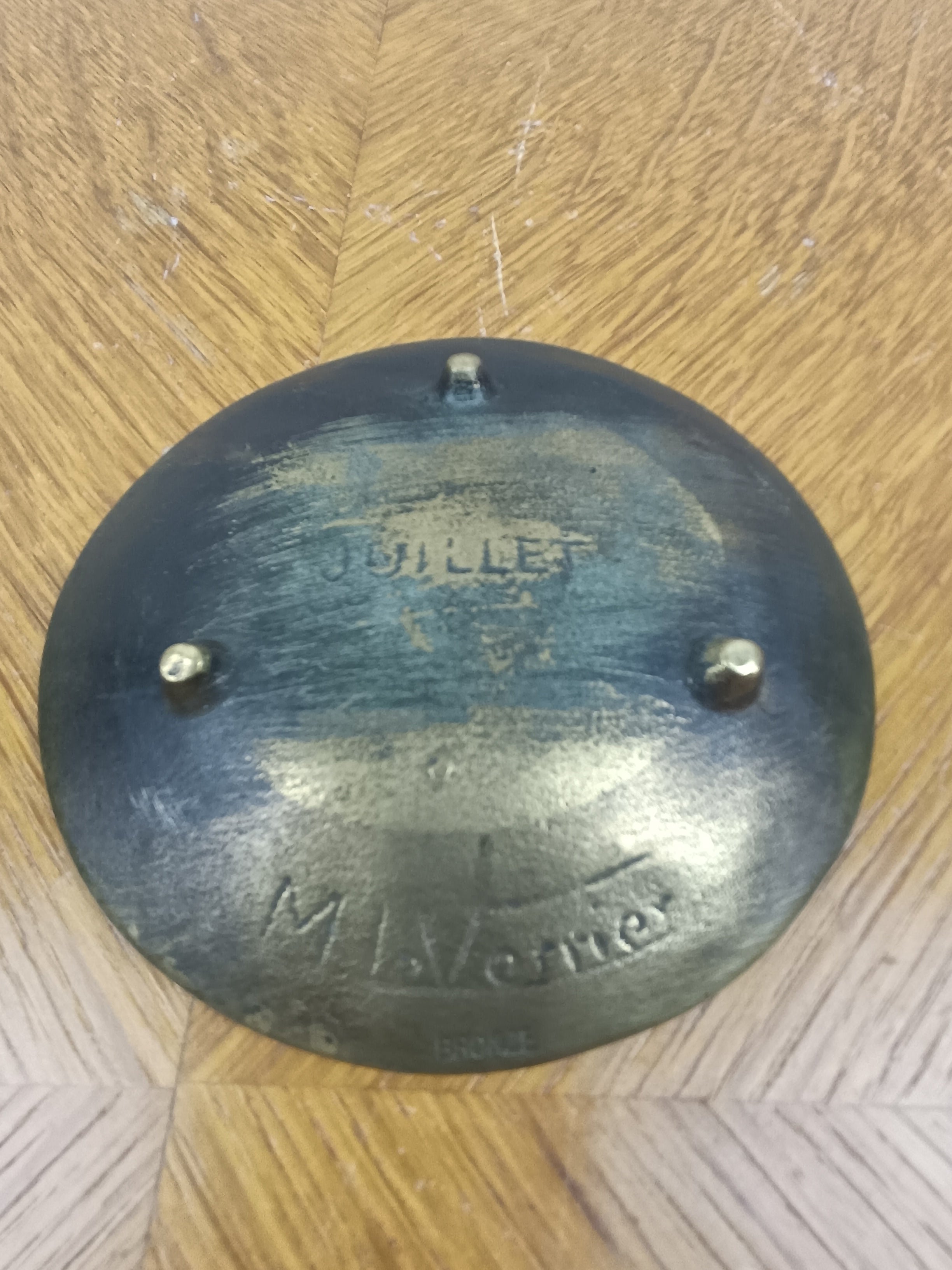 Vide-poche en bronze – Max Le Verrier – Mois de Juillet – Ø 10 cm – Art Déco
