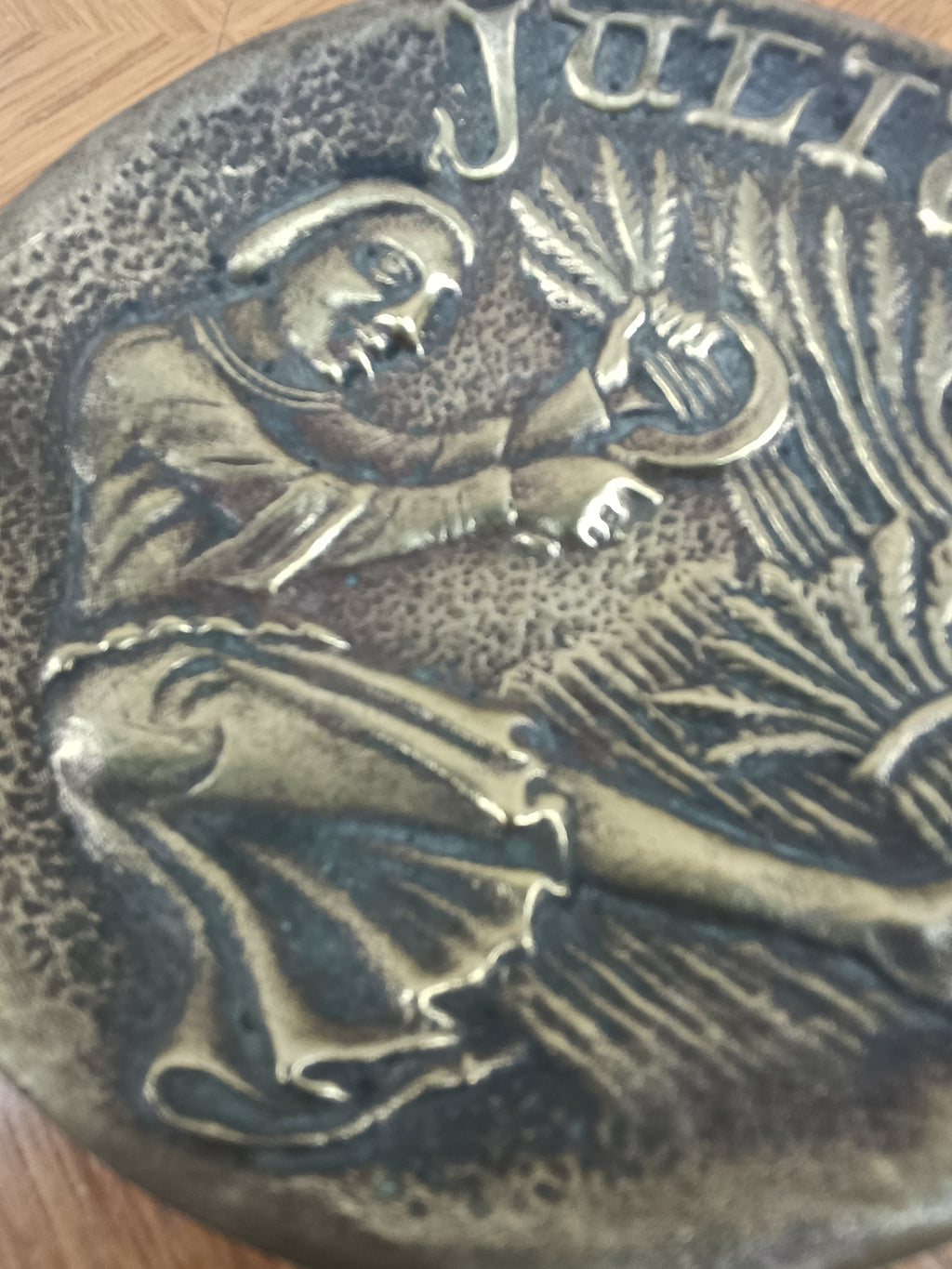 Vide-poche en bronze – Max Le Verrier – Mois de Juillet – Ø 10 cm – Art Déco