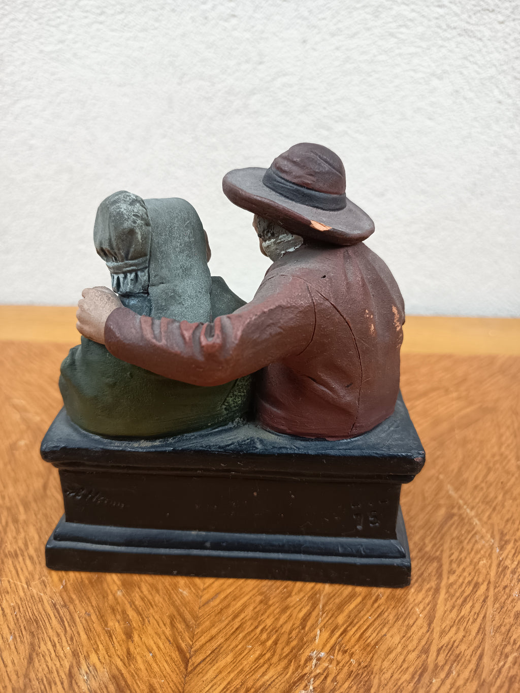 Statue en terre cuite polychrome – Joseph Le Guluche – “Y’a longtemps… Hein ?” – Alphonse Hanne L’Isle-Adam