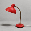 Lampe de bureau vintage Aluminor rouge – Années 60 – Métal effet granité et laiton doré