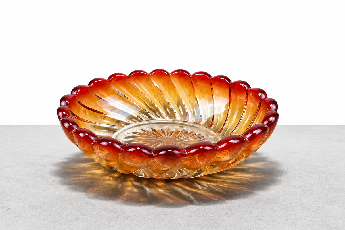 Coupelle porte-savon Baccarat modèle Bambou – Verre teinté rouge