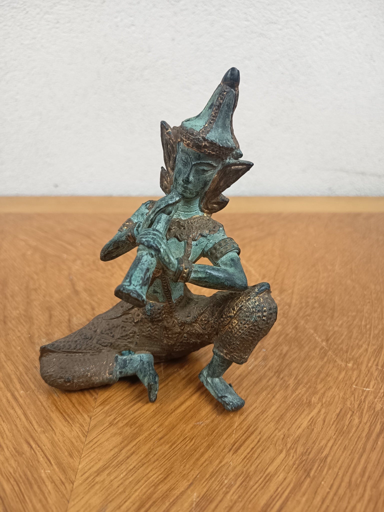 Statuette Bouddha Teppanom en bronze patiné – 13,5 cm