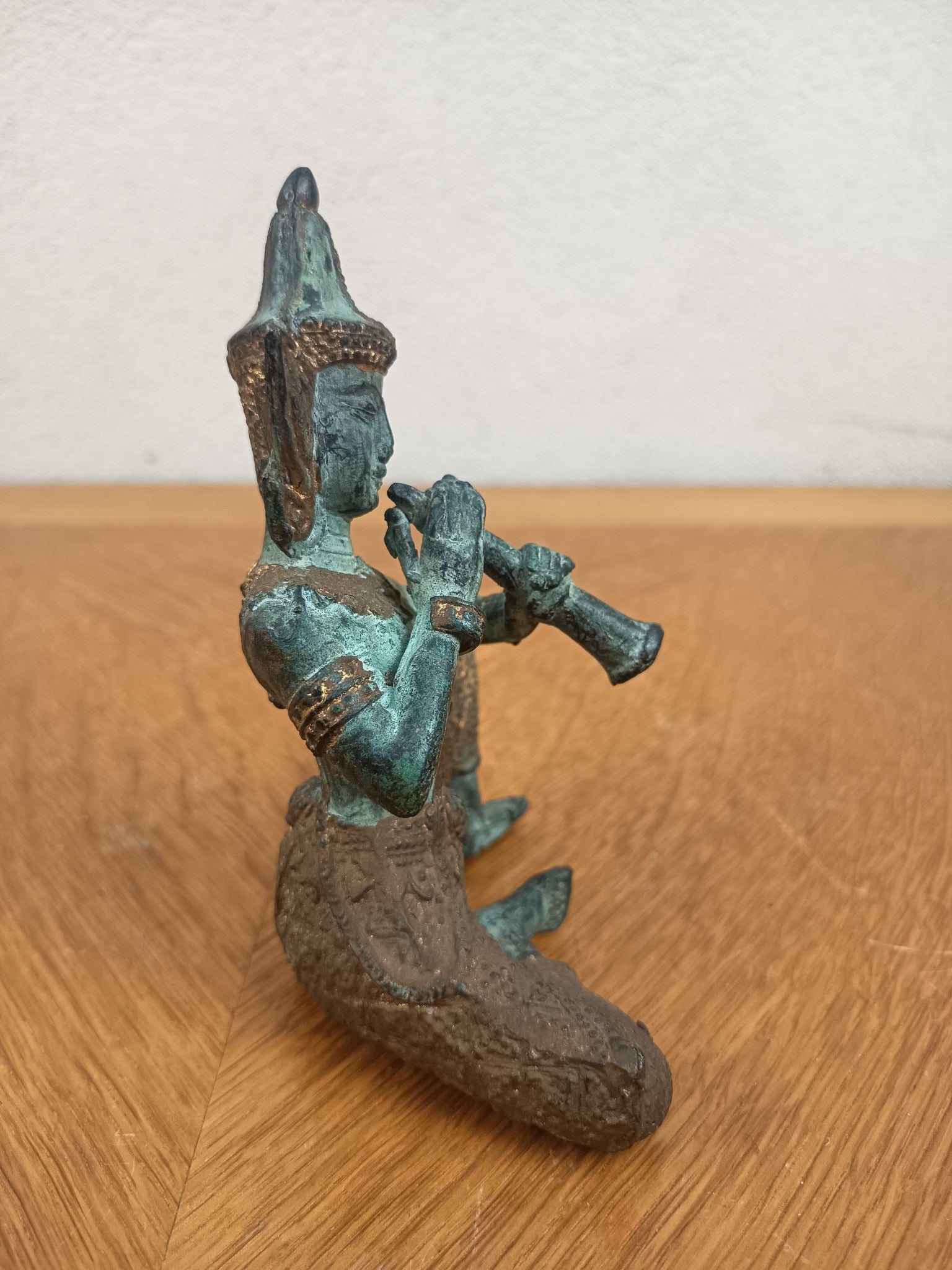 Statuette Bouddha Teppanom en bronze patiné – 13,5 cm