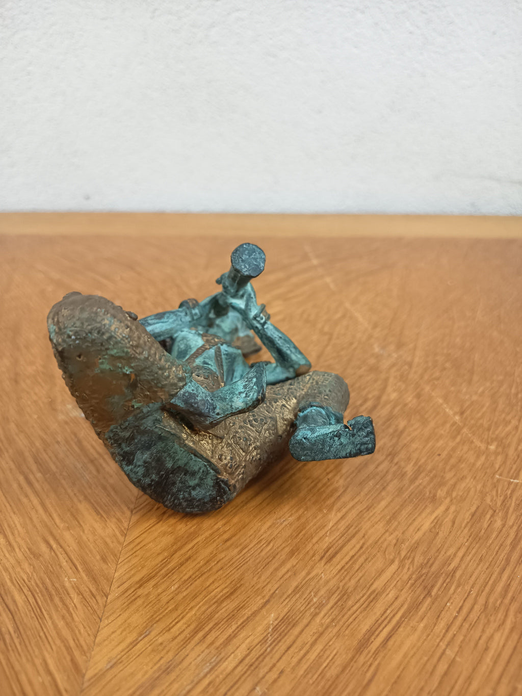 Statuette Bouddha Teppanom en bronze patiné – 13,5 cm