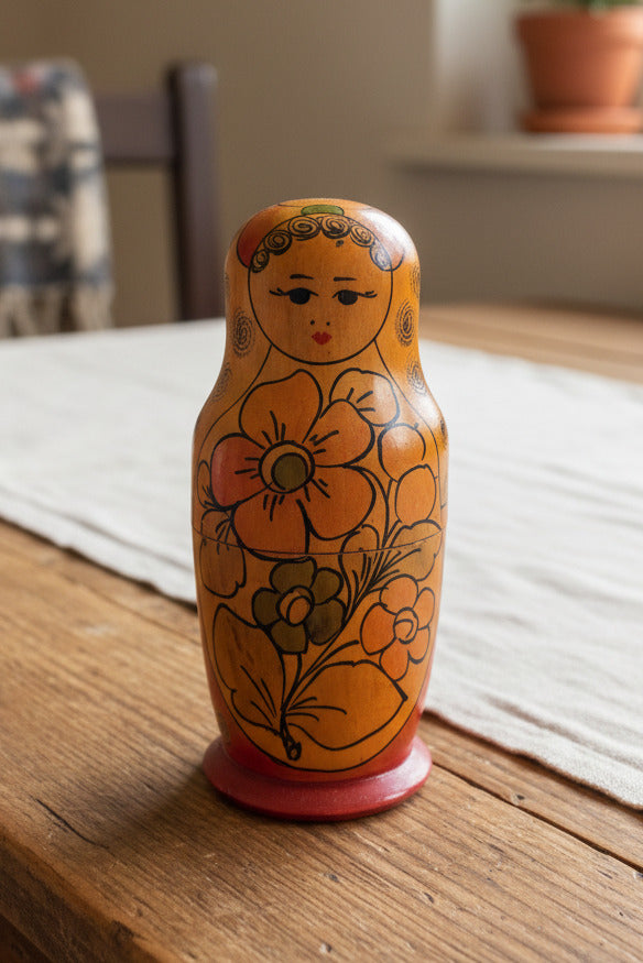 Poupée russe Matriochka ancienne en bois – 5 poupées – 16 cm