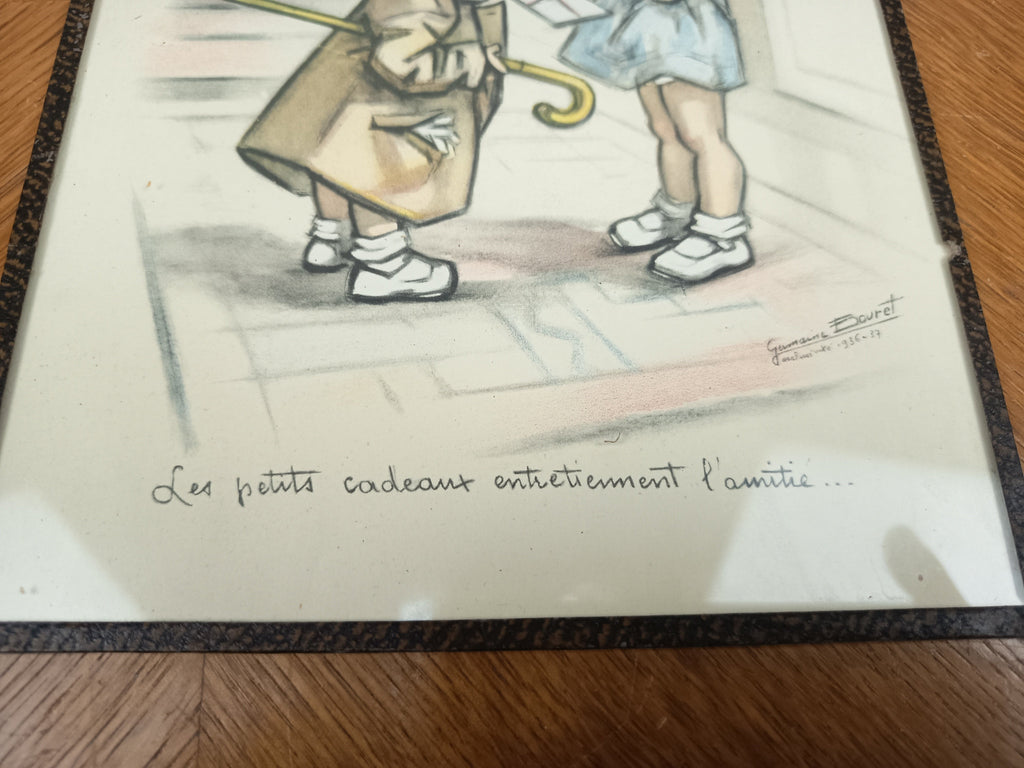 Gravure Germaine Bouret – Publicité Maison J. Tamet à Saint-Étienne – 24 x 18 cm