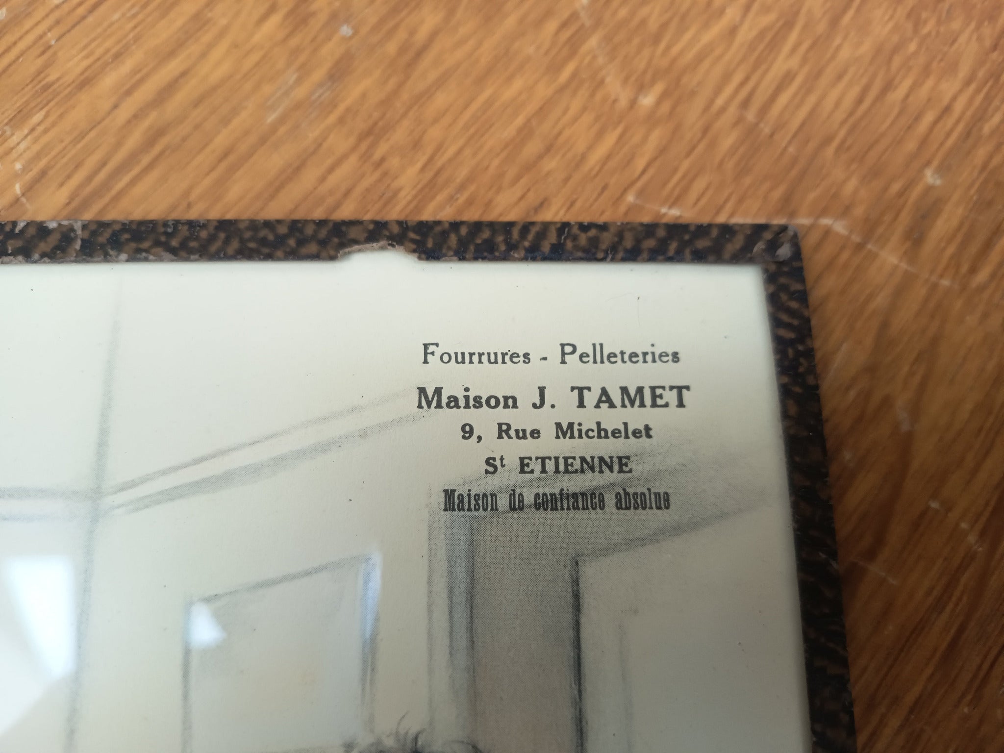 Gravure Germaine Bouret – Publicité Maison J. Tamet à Saint-Étienne – 24 x 18 cm