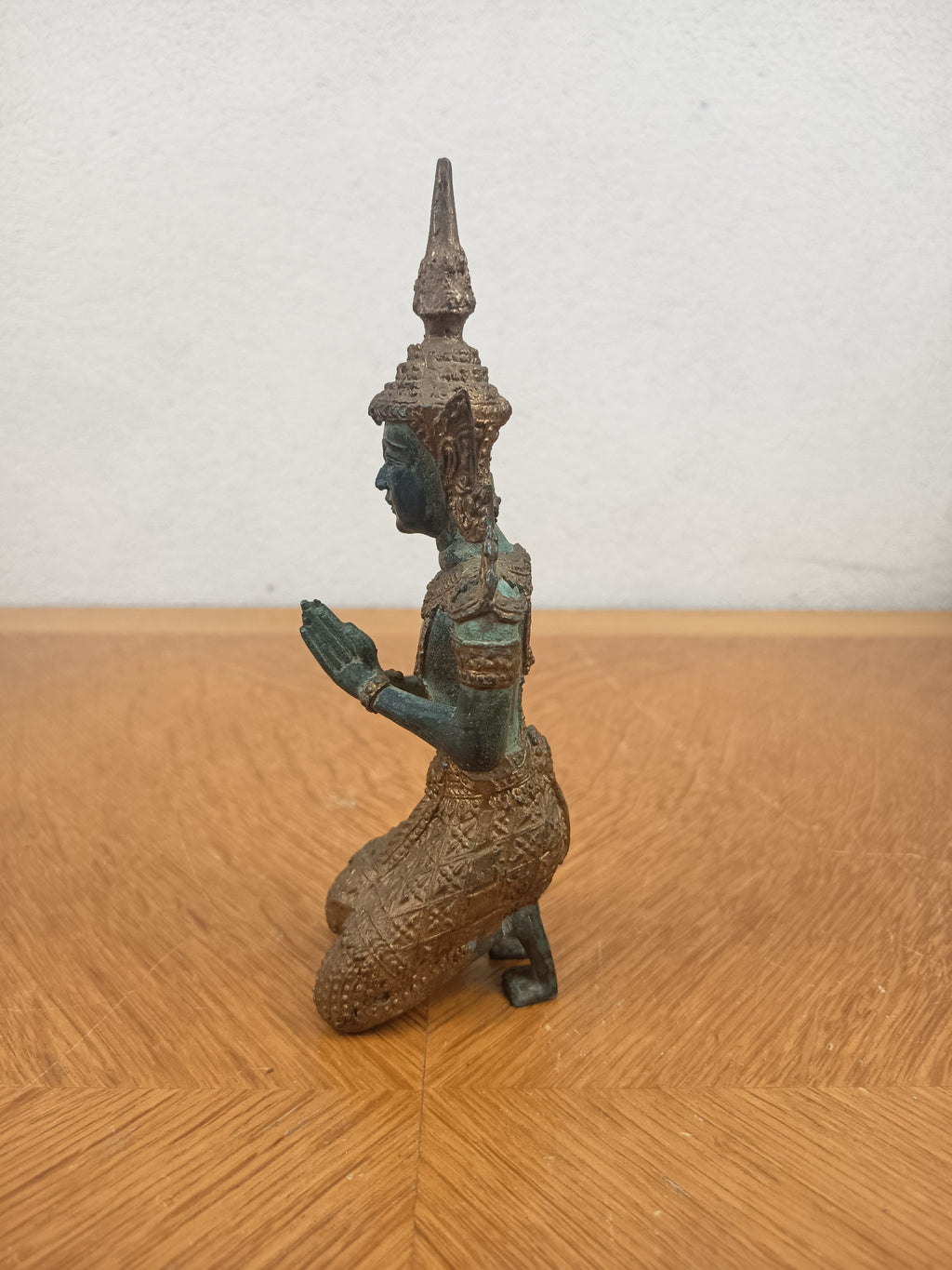Statuette Bouddha Teppanom en Bronze – Sculpture Asiatique Ancienne 18 cm