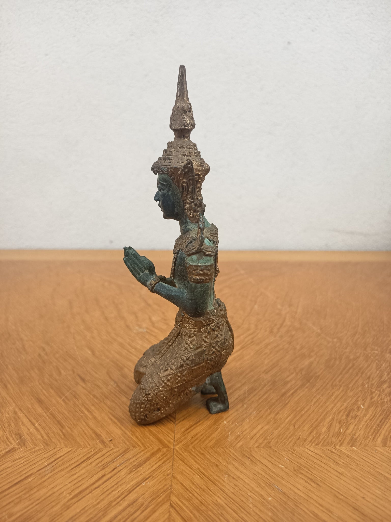 Statuette Bouddha Teppanom en Bronze – Sculpture Asiatique Ancienne 18 cm
