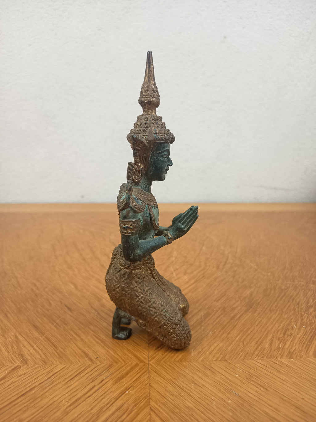 Statuette Bouddha Teppanom en Bronze – Sculpture Asiatique Ancienne 18 cm