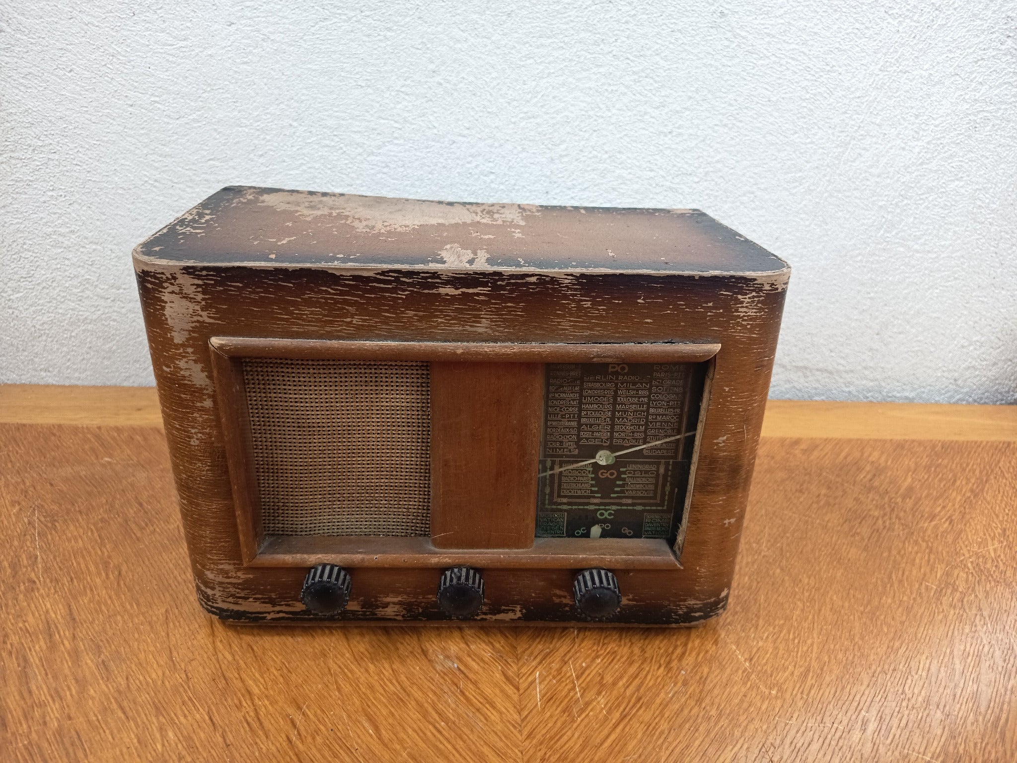 Petite Radio TSF à Lampes Vintage en Bois – Poste Ancien Décoratif Années 40/50