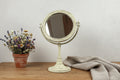 Miroir sur pied vintage en fonte et acier repeint en blanc cassé