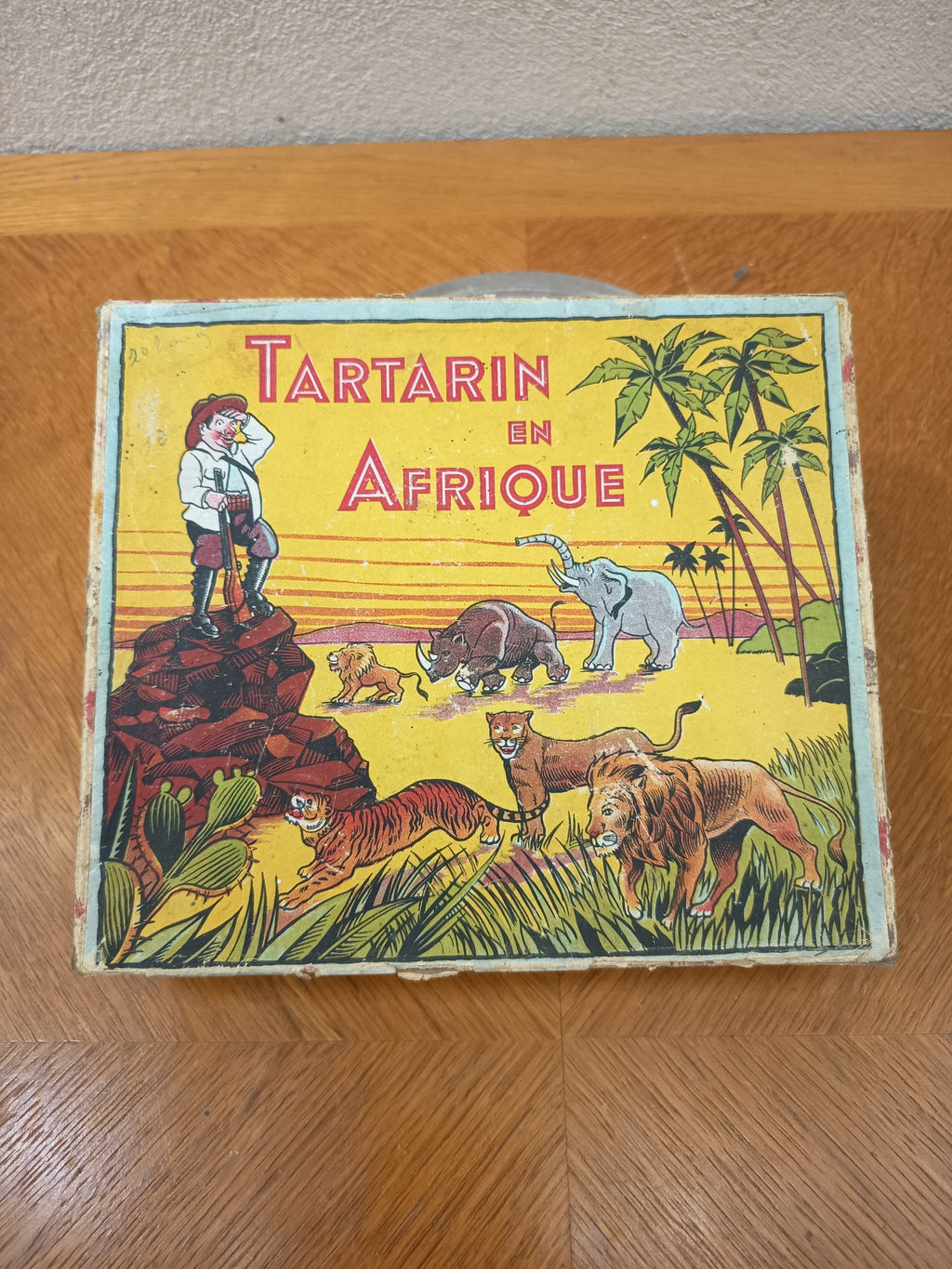 Jeu ancien Tartarin en Afrique – 7 figurines en terre cuite