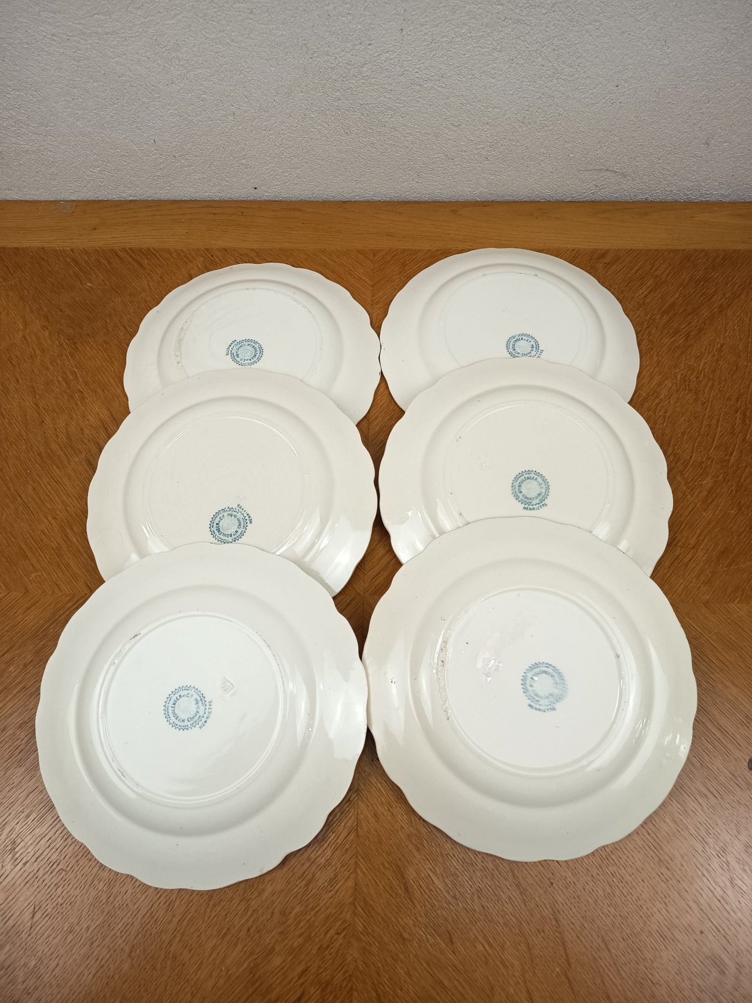 Lot de 6 assiettes anciennes en terre de fer – Modèle Henriette – Hippolyte Boulenger Choisy-le-Roy