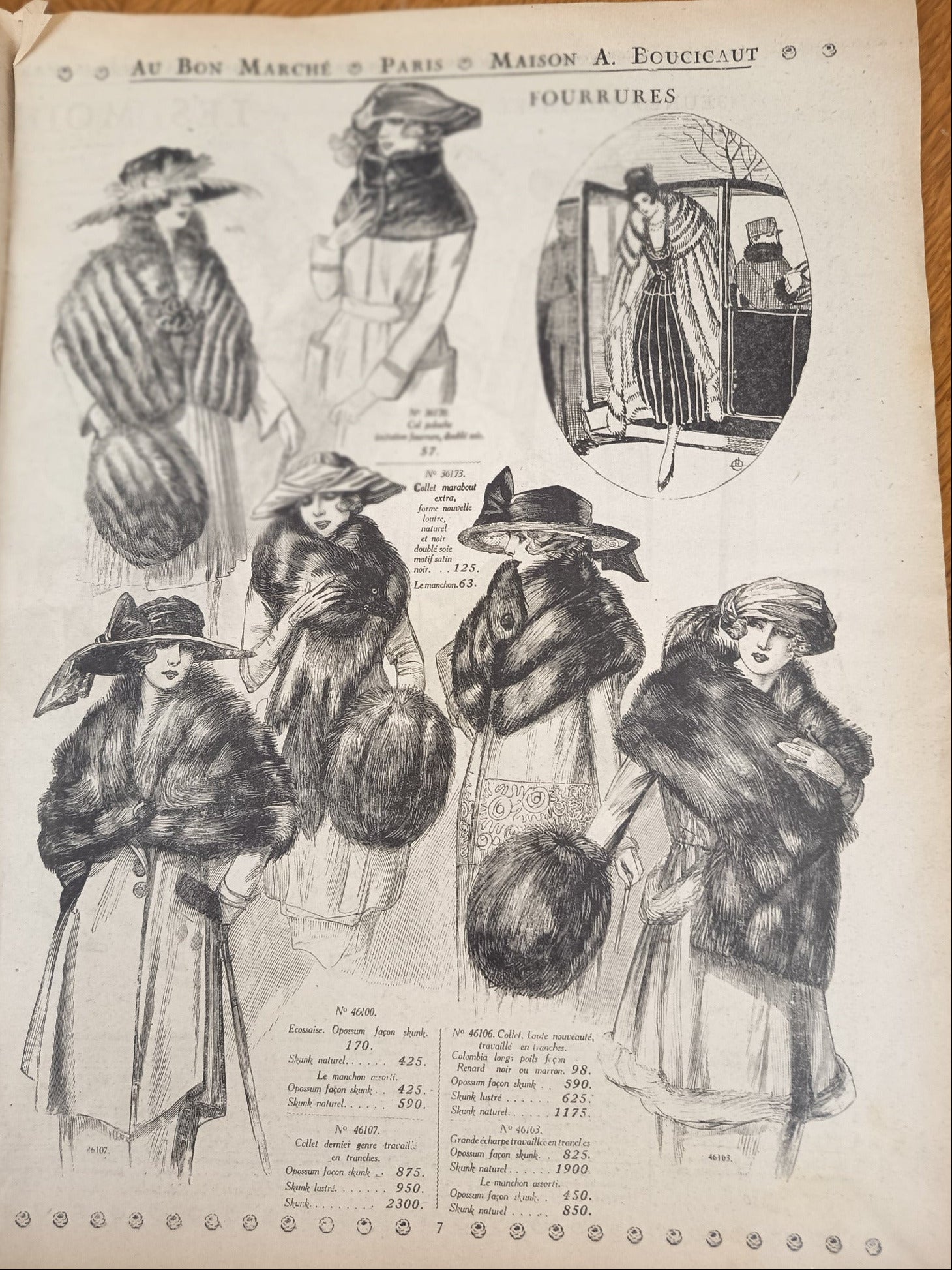 Catalogue Au Bon Marché – Maison Boucicaut – Toilettes d’hiver et fourrures – Paris – 1920