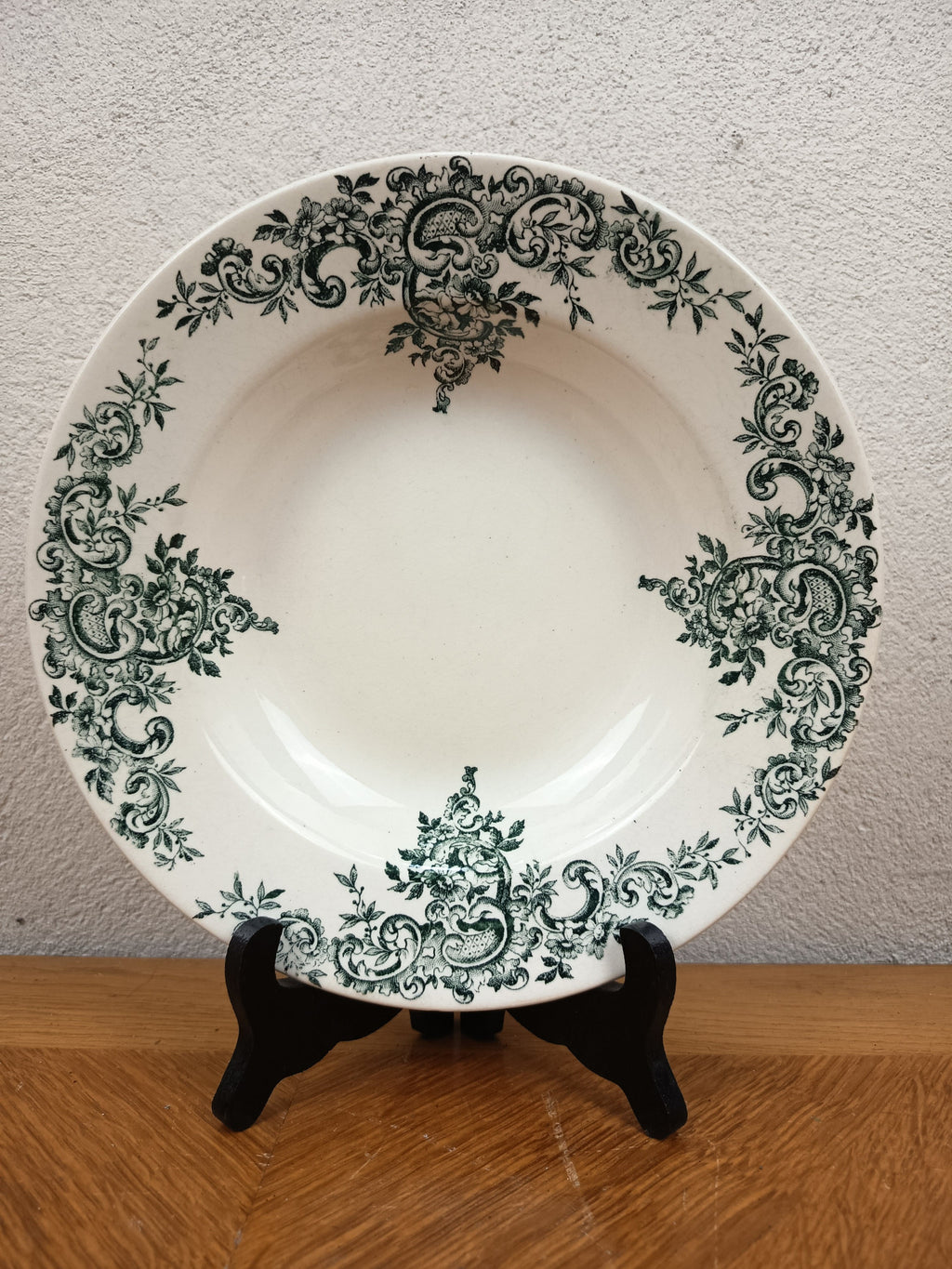 Lot de 6 assiettes creuses anciennes Terre de Fer – Modèle Louis XV – Hippolyte Boulenger Choisy-le-Roi