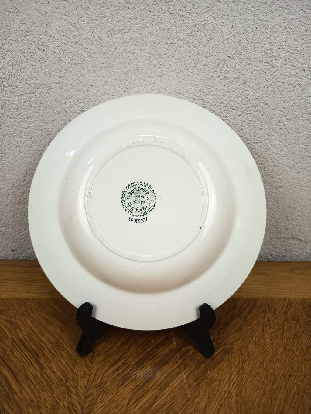 Lot de 6 assiettes creuses anciennes Terre de Fer – Modèle Louis XV – Hippolyte Boulenger Choisy-le-Roi