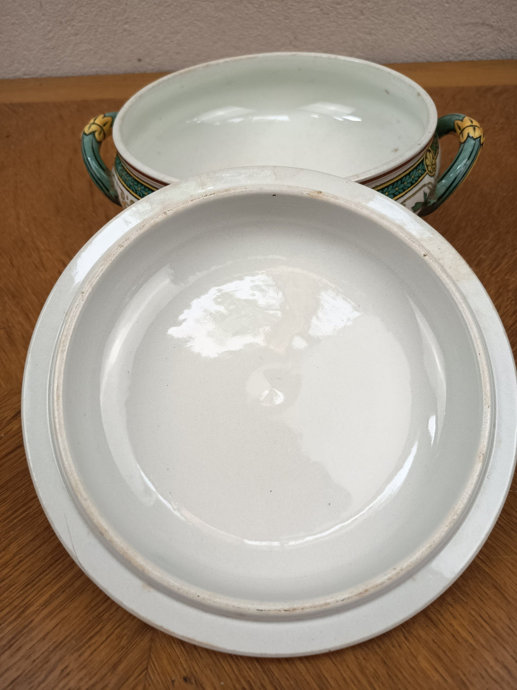Soupière ancienne Art Nouveau Sarreguemines – Modèle Érable