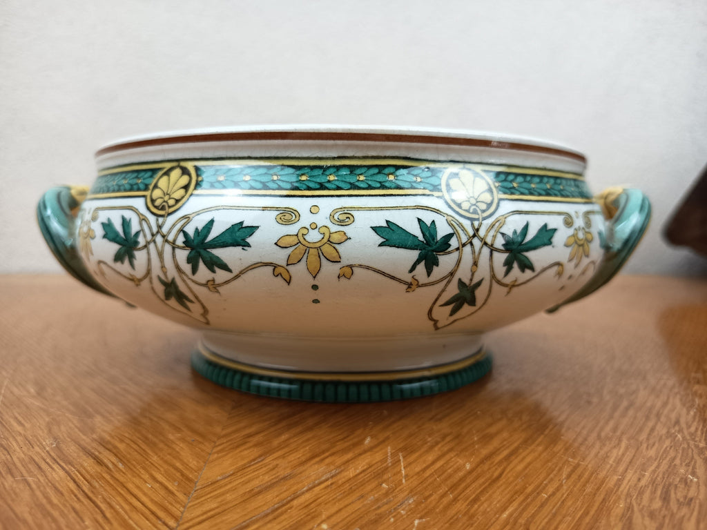 Soupière ancienne Art Nouveau Sarreguemines – Modèle Érable