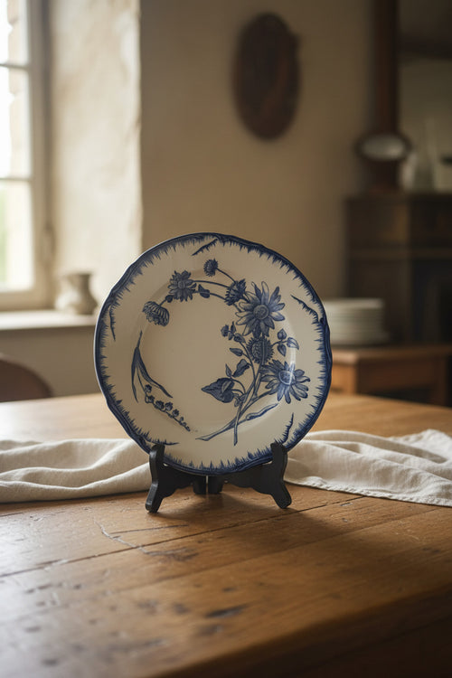 Assiette ancienne Terre de Fer – Creil et Montereau – Modèle Tournesol
