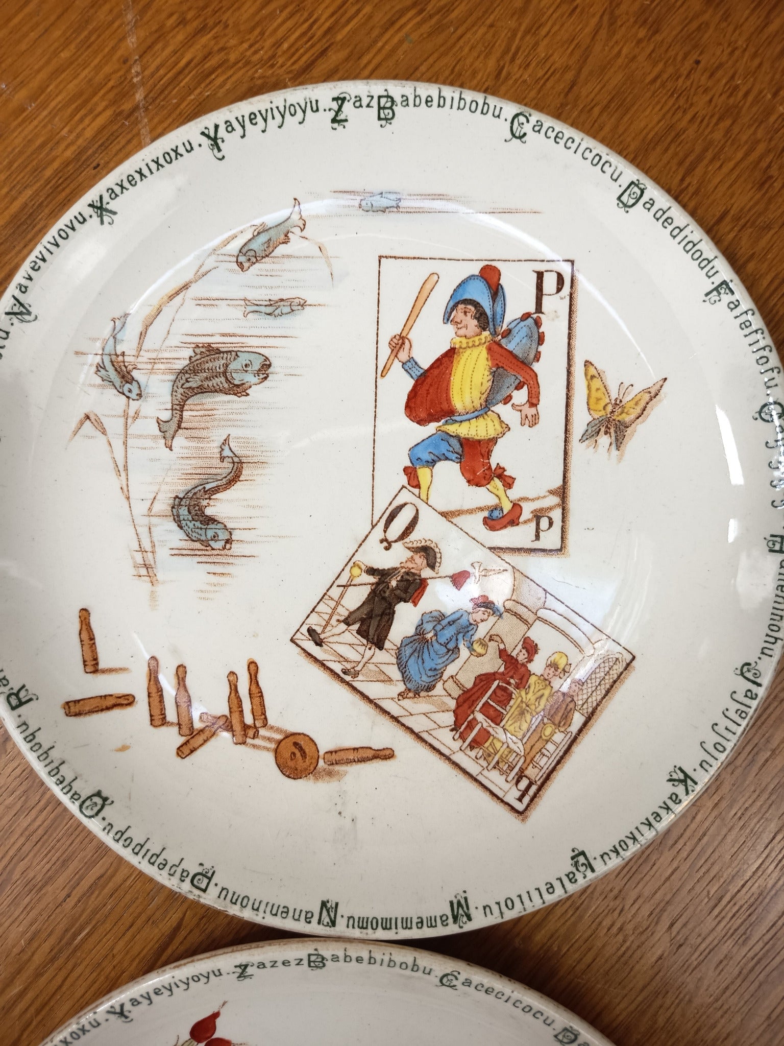 Lot d’assiettes parlantes anciennes Terre de Fer – Hippolyte Boulenger – Alphabet