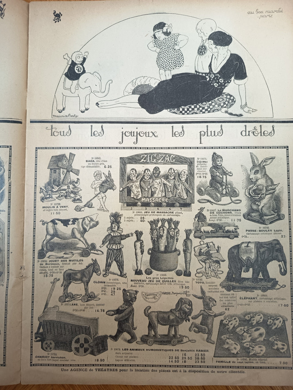 Catalogue ancien Au Bon Marché Paris Jouets et Étrennes 1921, document publicitaire illustré de 12 pages au format 37 x 27 cm.