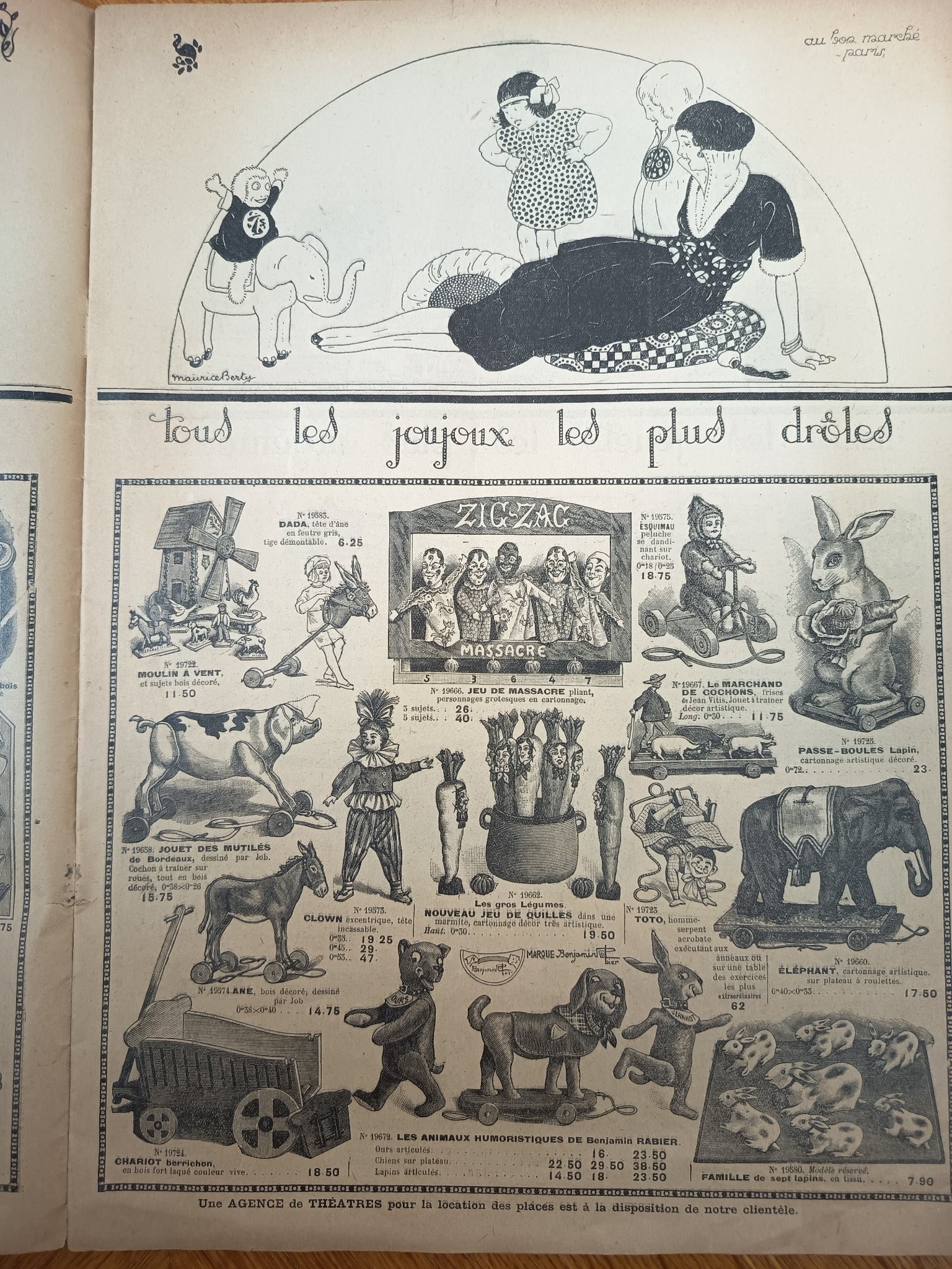 Catalogue ancien Au Bon Marché Paris Jouets et Étrennes 1921, document publicitaire illustré de 12 pages au format 37 x 27 cm.