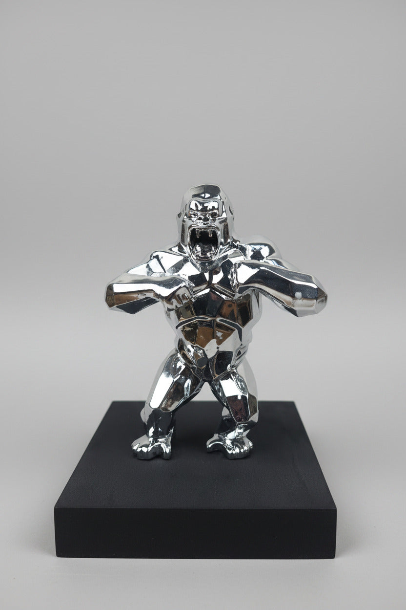 Sculpture Richard Orlinski Kong Spirit Silver 13 cm, neuve avec boîte d’origine et certificat.