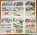Lot de six chromos publicitaires anciens Au Bon Marché, série Les fleuves de France, en excellent état, format 11 x 16 cm.