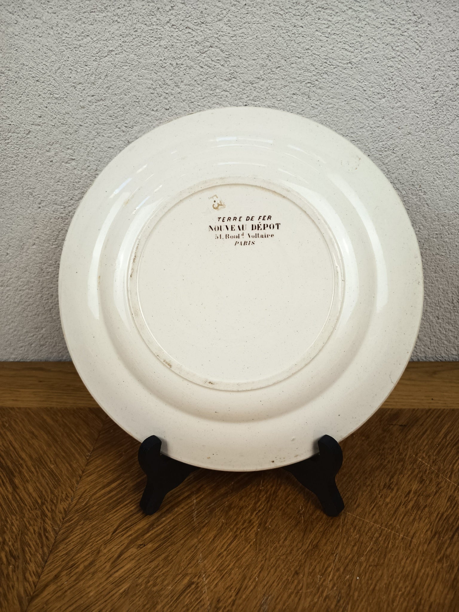 Assiette Terre de Fer Nouveau Dépôt Paris XIXe