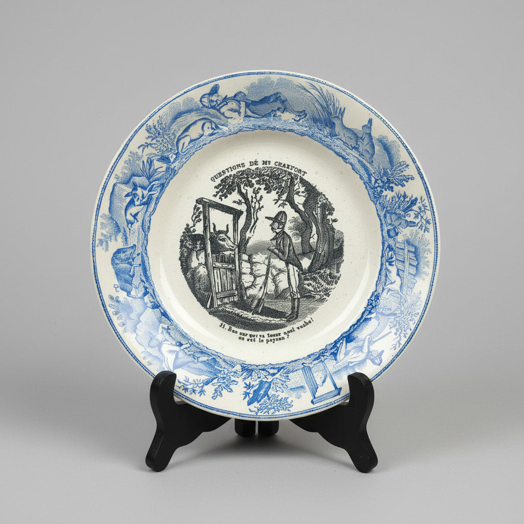 Assiette parlante Choisy-le-Roi Crakfort n°11 XIXe