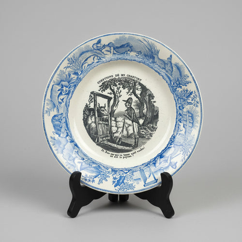 Assiette parlante Choisy-le-Roi Crakfort n°11 XIXe