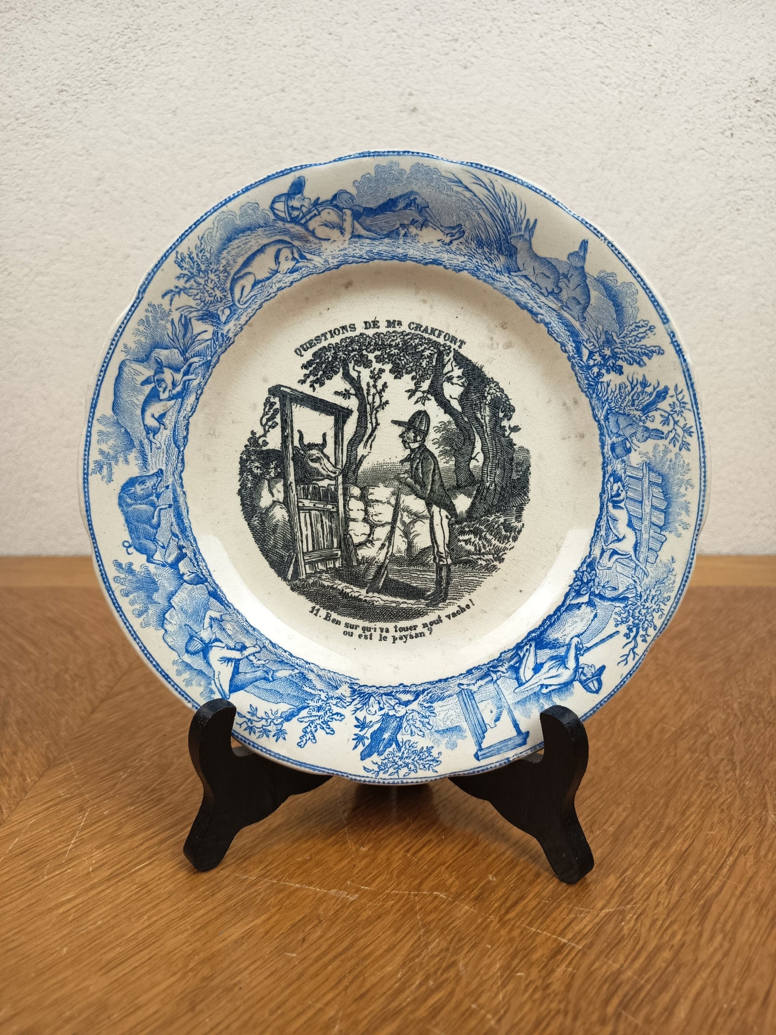 Assiette parlante Choisy-le-Roi Crakfort n°11 XIXe