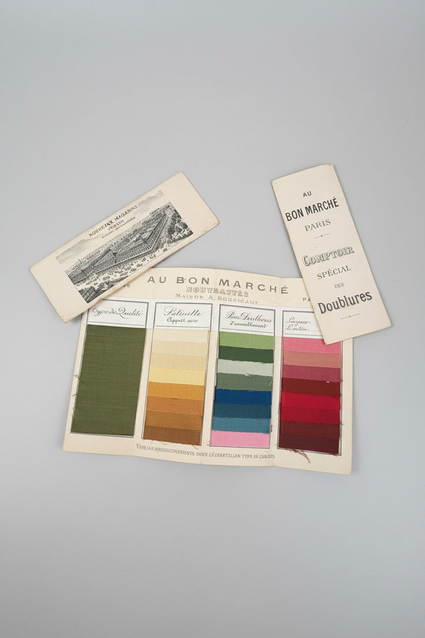 ensemble de 3 catalogues d’échantillons de tissus Au Bon Marché Maison A. Boucicaut Paris vers 1912