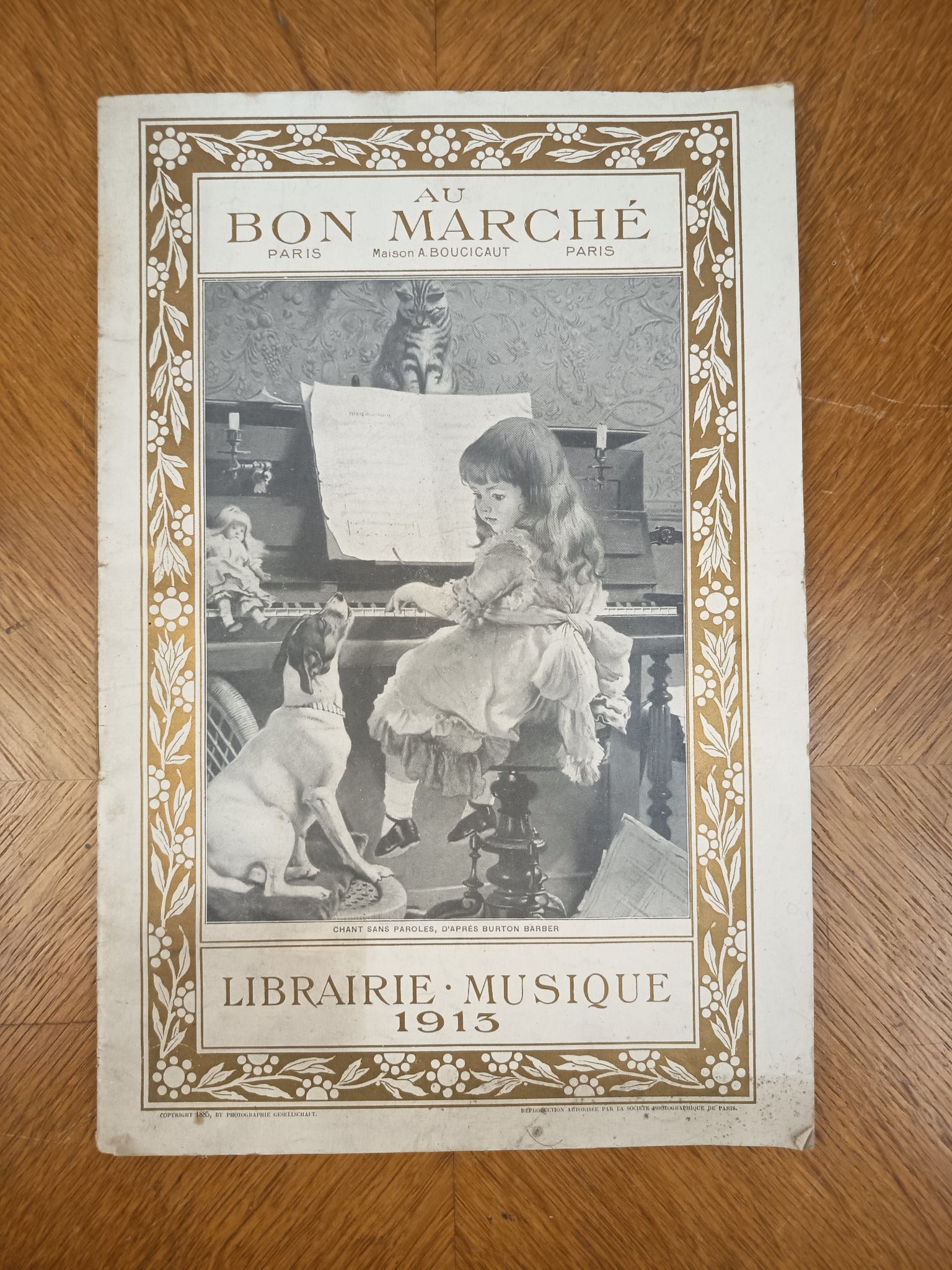 Rare catalogue Au Bon Marché Paris Librairie Musique de 1913, Maison A. Boucicaut. 20 pages illustrées de livres et publications anciennes