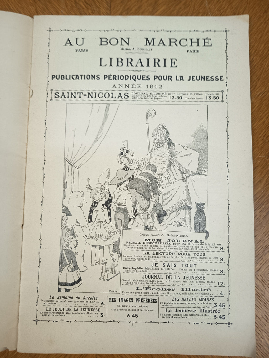 Rare catalogue Au Bon Marché Paris Librairie Musique de 1913, Maison A. Boucicaut. 20 pages illustrées de livres et publications anciennes