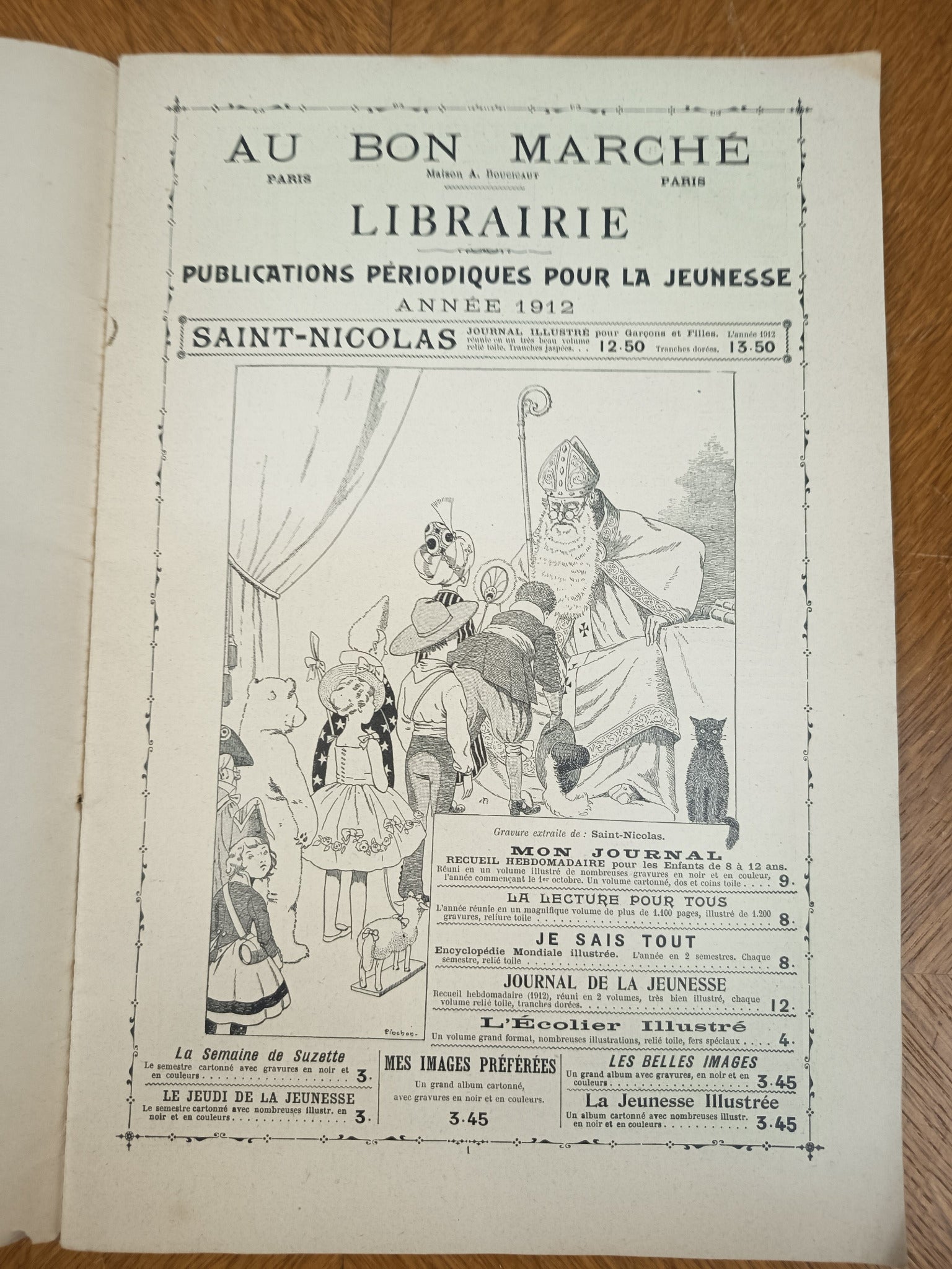Rare catalogue Au Bon Marché Paris Librairie Musique de 1913, Maison A. Boucicaut. 20 pages illustrées de livres et publications anciennes