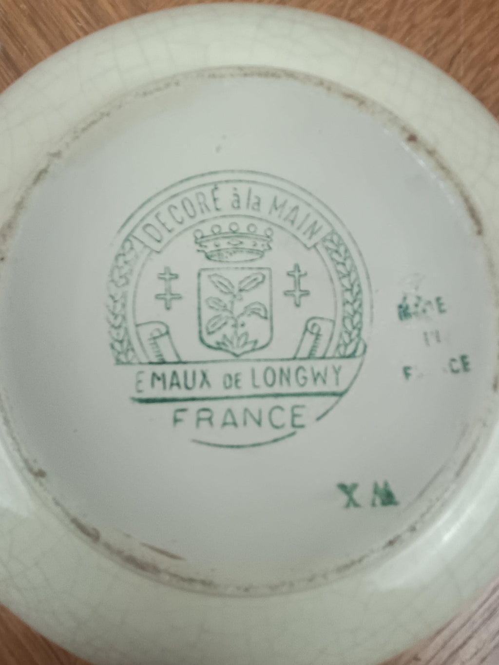 Vide-poche publicitaire Émaux de Longwy Geoffroy-Delore à décor de câbles électriques
