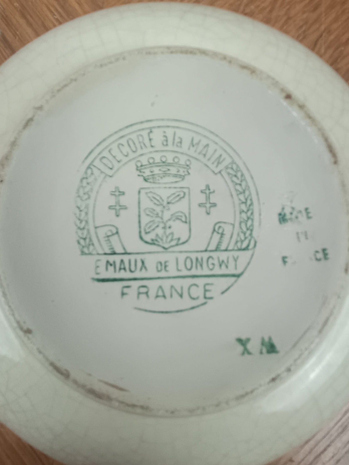 Vide-poche publicitaire Émaux de Longwy Geoffroy-Delore à décor de câbles électriques