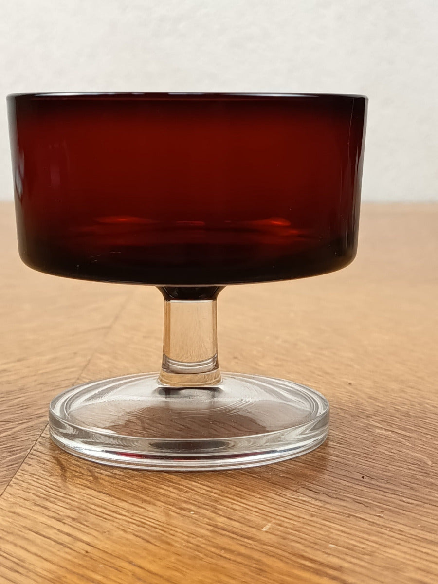 Coupe à champagne vintage Luminarc Suède Rubis sur pied transparent