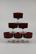 Coupe à champagne vintage Luminarc Suède Rubis sur pied transparent