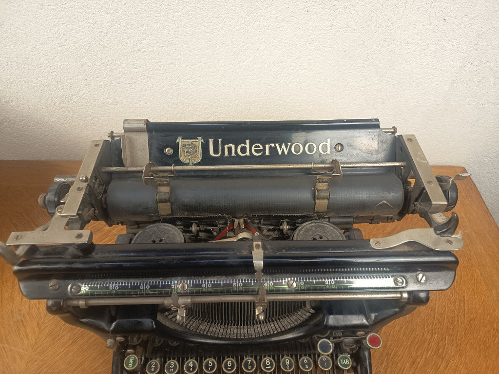 Ancienne machine à écrire Underwood n°5 noire avec clavier AZERTY
