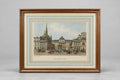 Lithographie ancienne encadrée du Palais de Justice de Paris, vers 1859