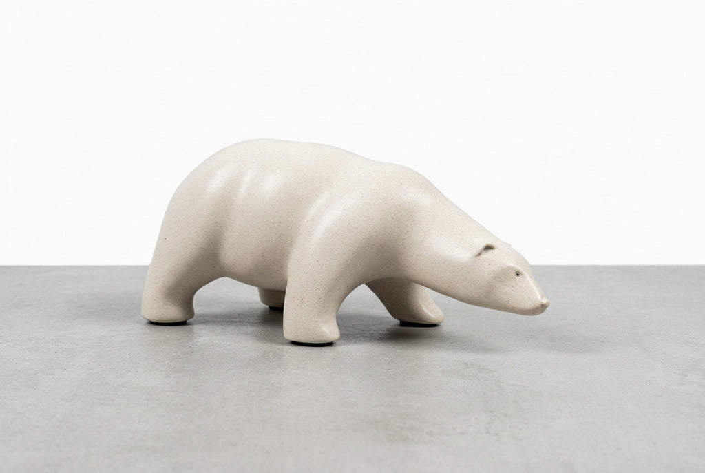 Ours polaire signé Verdier – Sculpture animalière 25 cm